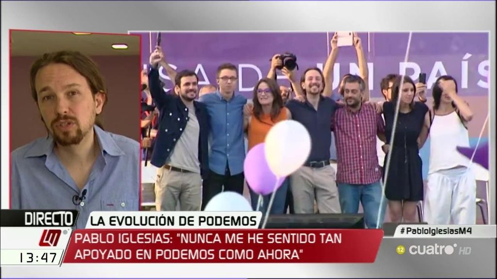 Pablo Iglesias: “Me siento más apoyado que nunca en Podemos, ahora bien, cuando entienda que no sumo, doy un paso atrás”
