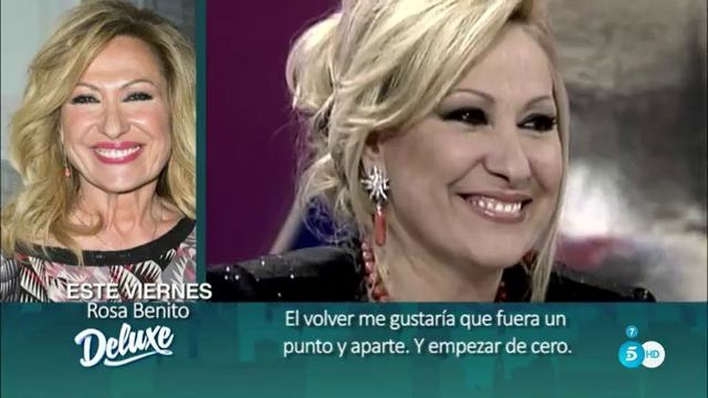 Rosa Benito, sobre ‘Sálvame’: “Me gustaría empezar de cero”