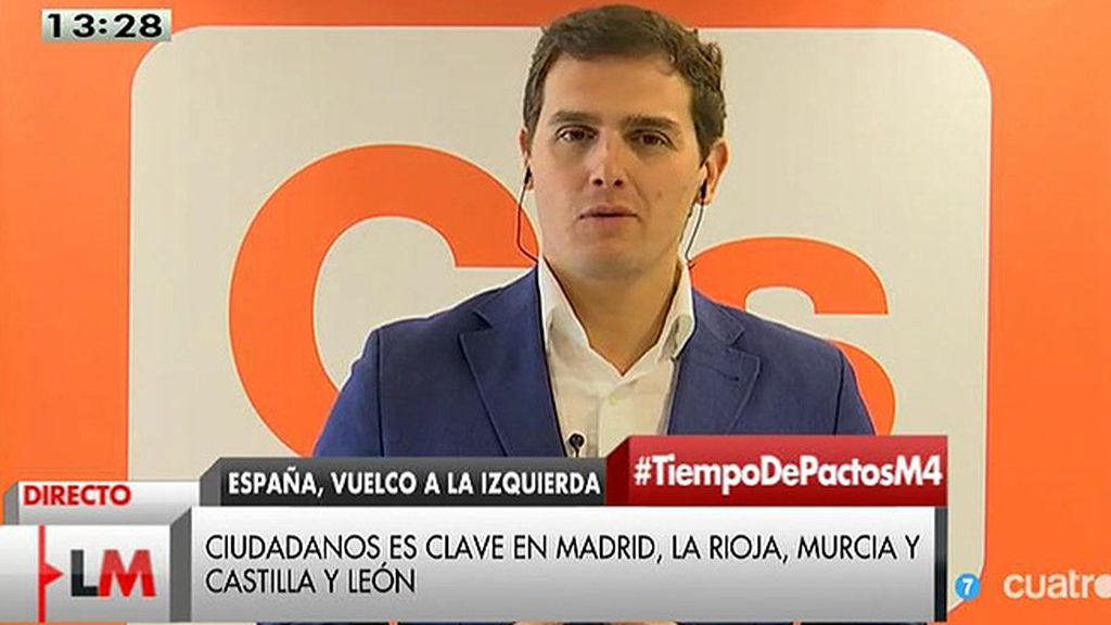 Albert Rivera: "Veo muy nerviosos a quienes no asumen que han perdido un 30% del apoyo popular"