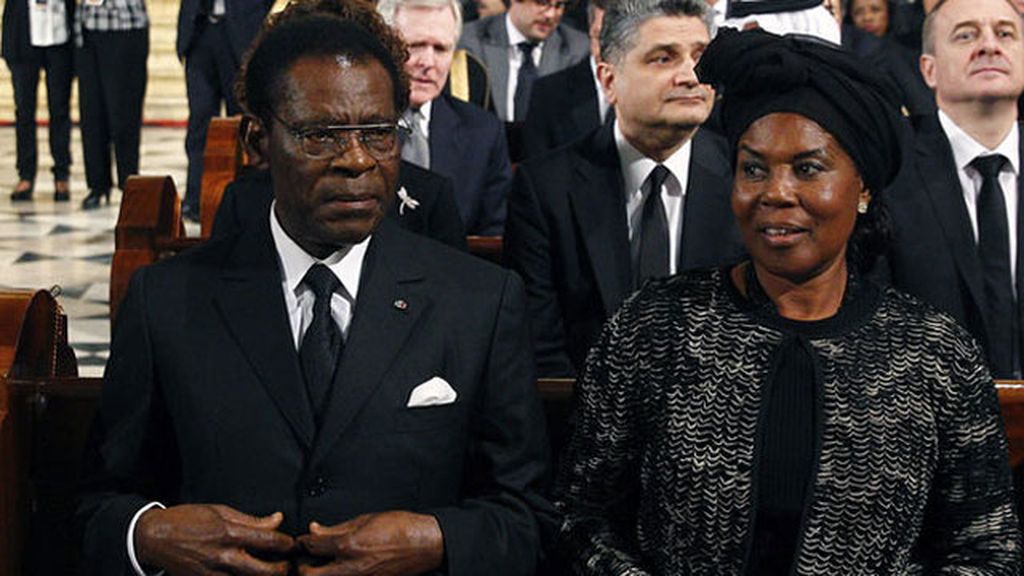 Teodoro Obiang, en el funeral de Suárez