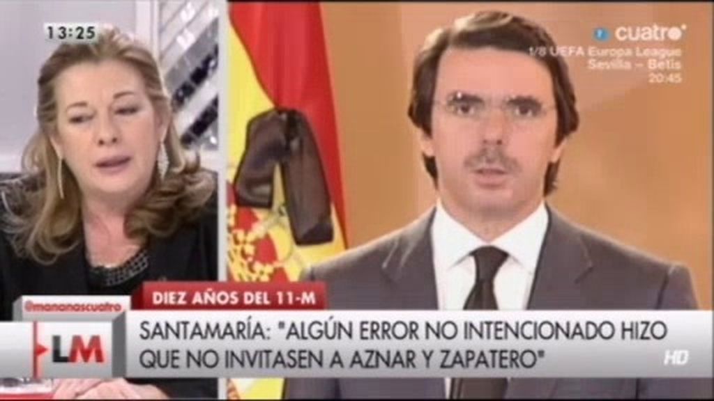 Pilar Manjón: "Aznar puso dificultades en compartir espacio conmigo en el funeral"