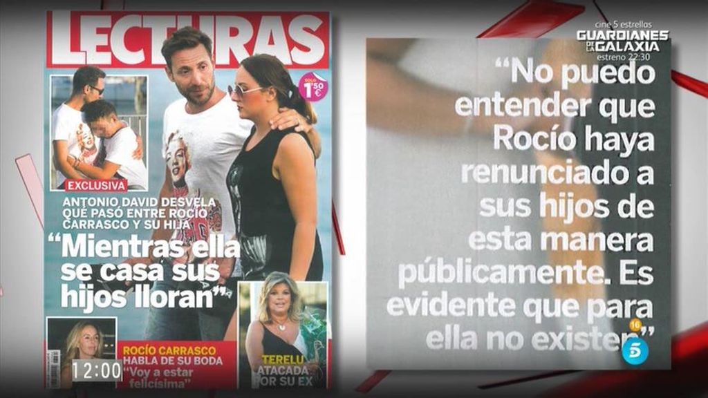 Rocío, a su hija, según A. David: "No voy a parar hasta ver a tu padre en la cárcel"