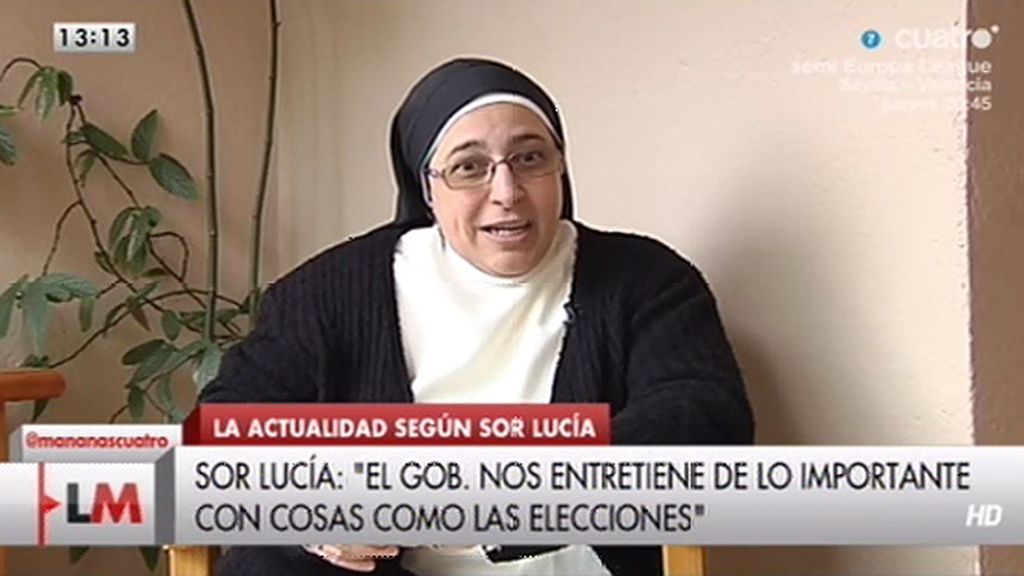 Sor Lucía: “El Gobierno está tirando a la gente a patadas de la sociedad del bienestar”