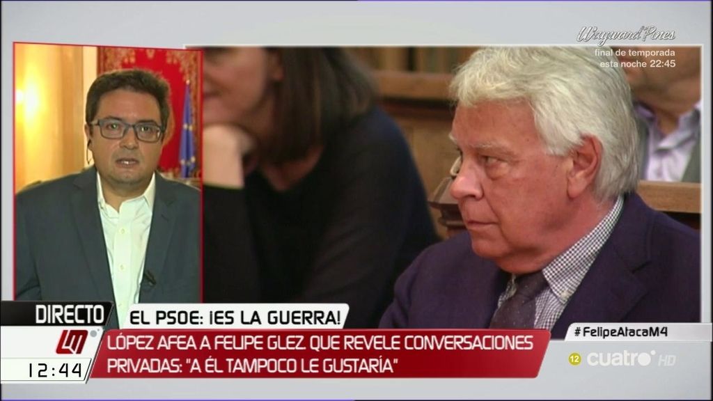 López, de González: "Creo que se equivoca en revelar una conversación privada"