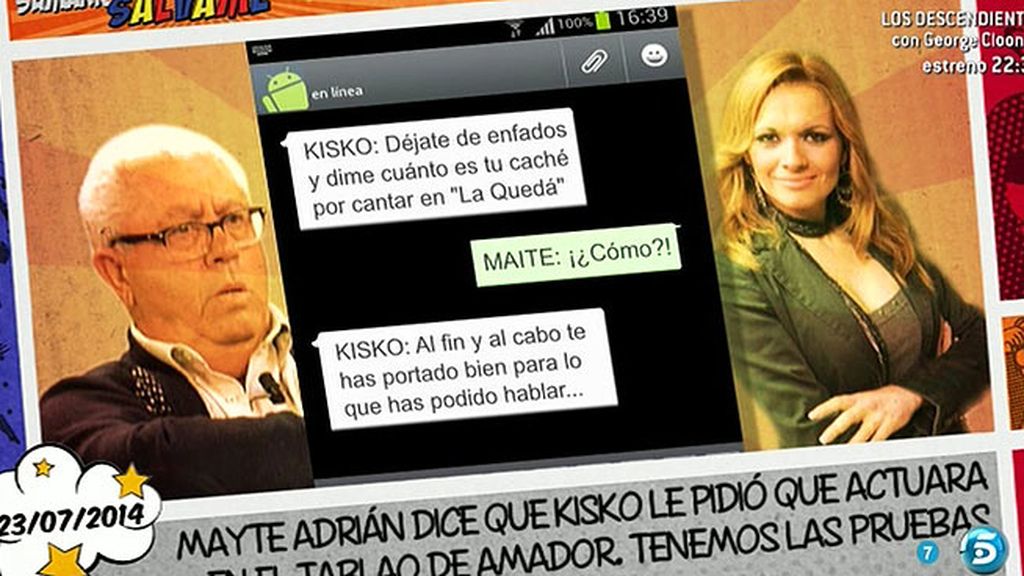 Kisko confiesa a Mayte A. que su amistad con Amador no atraviesa su mejor momento