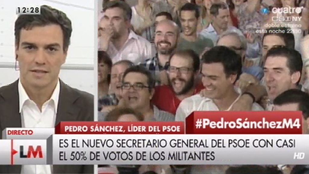 Pedro Sánchez: "Hoy hace dos años estaba fuera de la política, no podía imaginar que fuera a ser secretario general del PSOE"