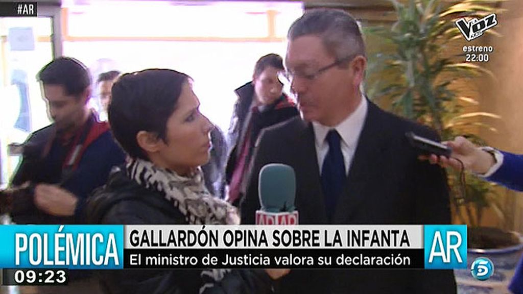 Gallardón, sobre la Infanta: "A los tribunales es a quien corresponde declarar inocencias o culpabilidades"