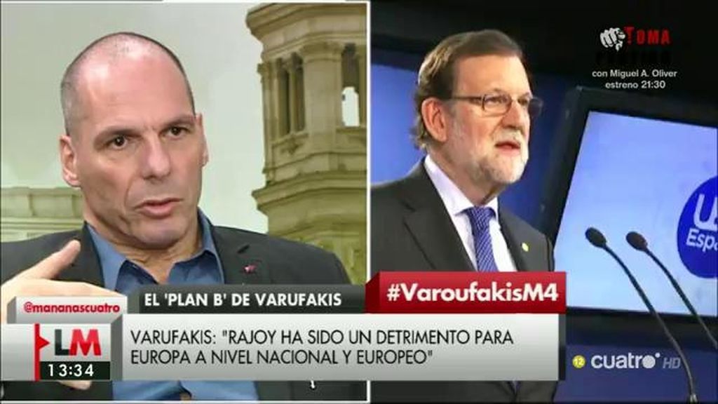 Varoufakis: "Rajoy pasará a la historia como parte del problema y no como una solución"