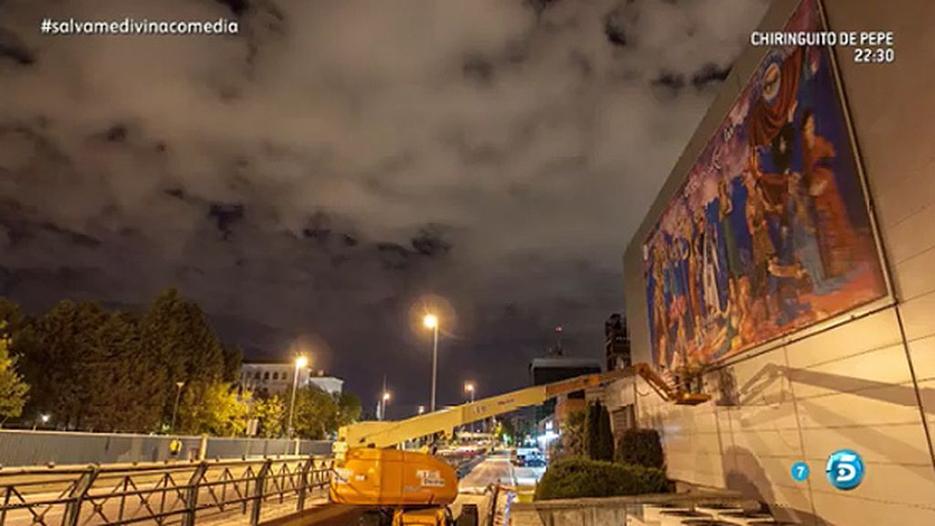 'El Olimpo de Sálvame' toma la fachada de uno de los edificios de Mediaset España