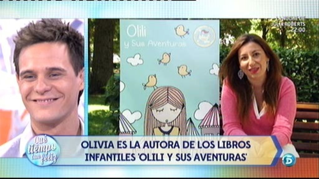 Christian Gálvez, sorprendido por Olivia, autora de los libros de 'Olili y sus aventuras'