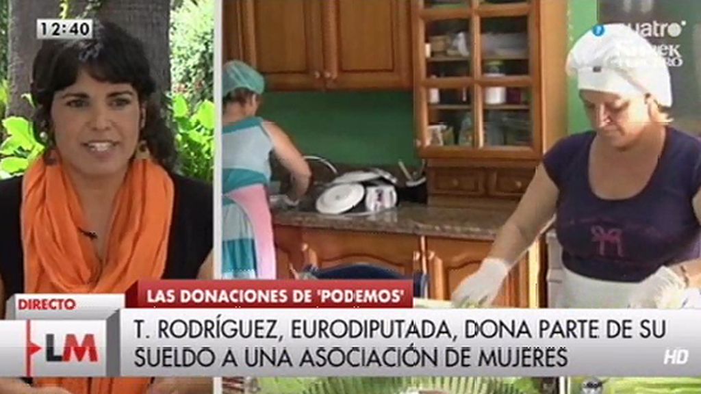 Teresa Rodríguez (Podemos) dona parte de su sueldo a una asociación de mujeres