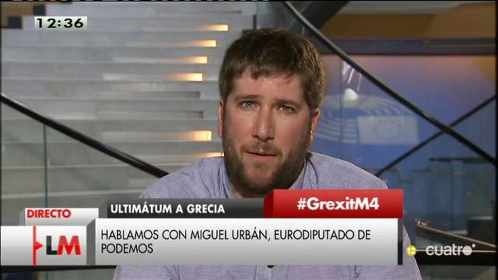 Miguel Urban: “Las instituciones europeas están chantajeando al pueblo griego para acabar con un gobierno legítimo”