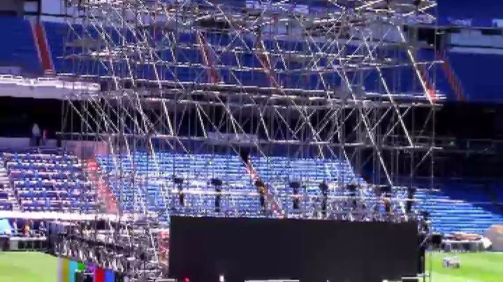 Pantallas preparadas en el Bernabéu y el Calderón