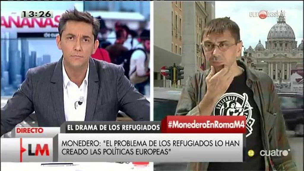 Juan Carlos Monedero: “Los refugiados lo son por culpa de políticas europeas que generaron deterioro de los países”