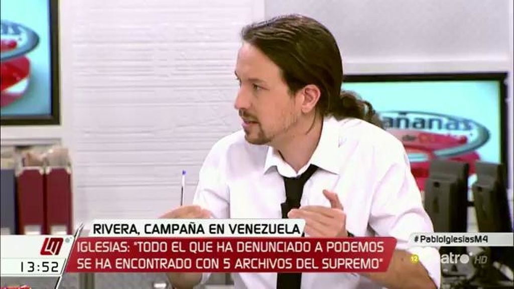 Pablo Iglesias: "Quienes han presentado denuncia contra nosotros se han encontrado con cinco archivos del Supremo"