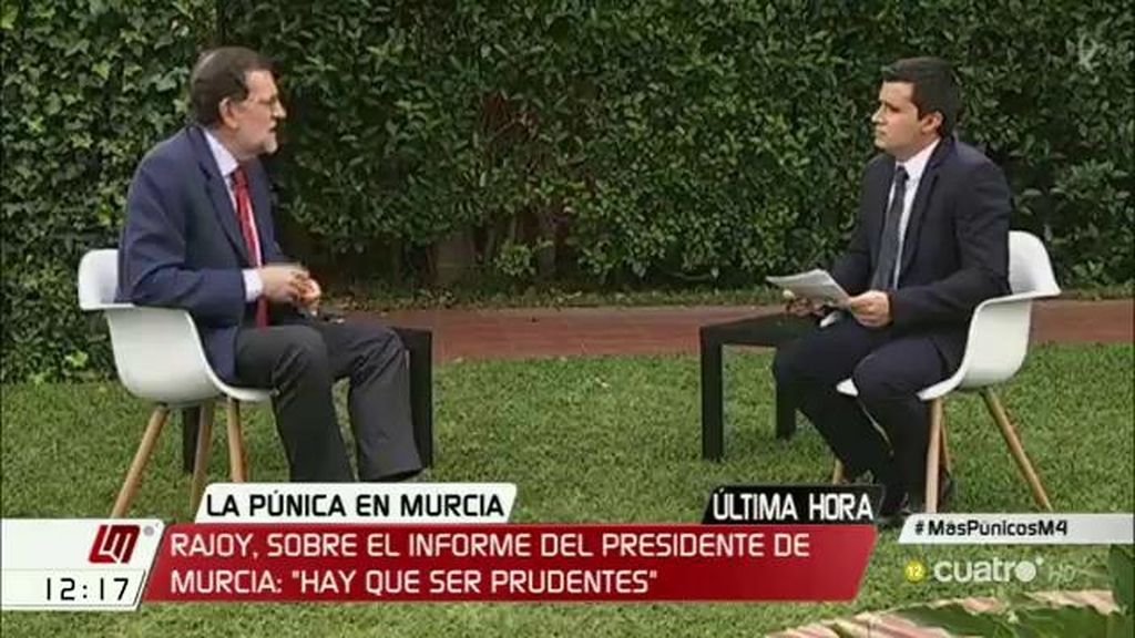 Rajoy, sobre Pedro Antonio Sánchez: “Hay que ser prudentes”