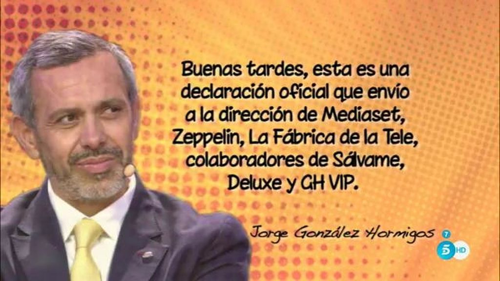 Jorge González, de F. Nicolás: "Renuncio libremente a defender a dicha persona"