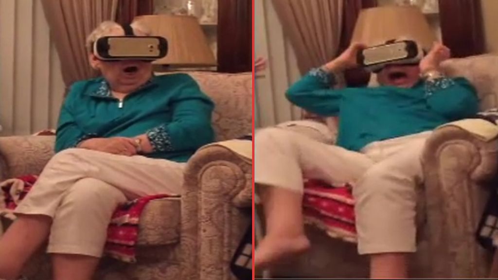 La divertida reacción de una abuela al probar por primera vez unas gafas de realidad virtual