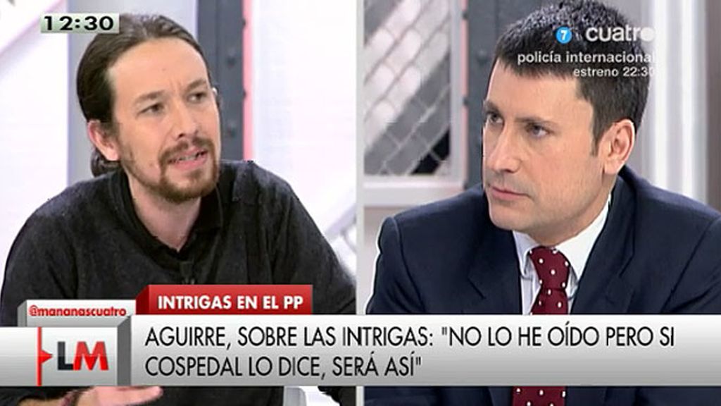 Pablo Iglesias, a José Luis Pérez: “Me estás poniendo la zancadilla antes de hablar”