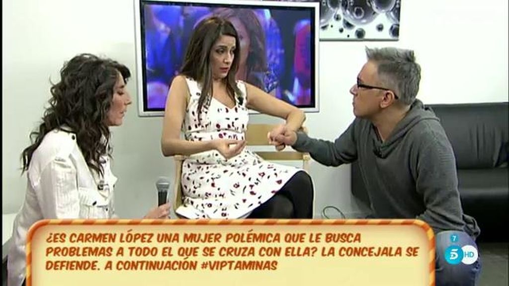 Carmen López, molesta con el programa
