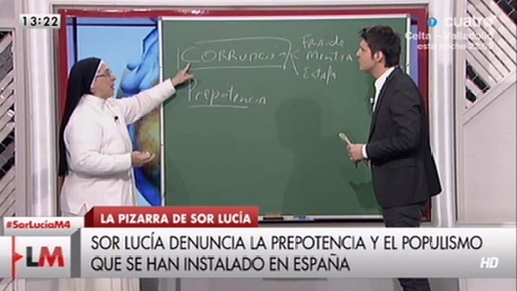Sor Lucía Caram señala los 'pecados' de corrupción, soberbia y prepotencia