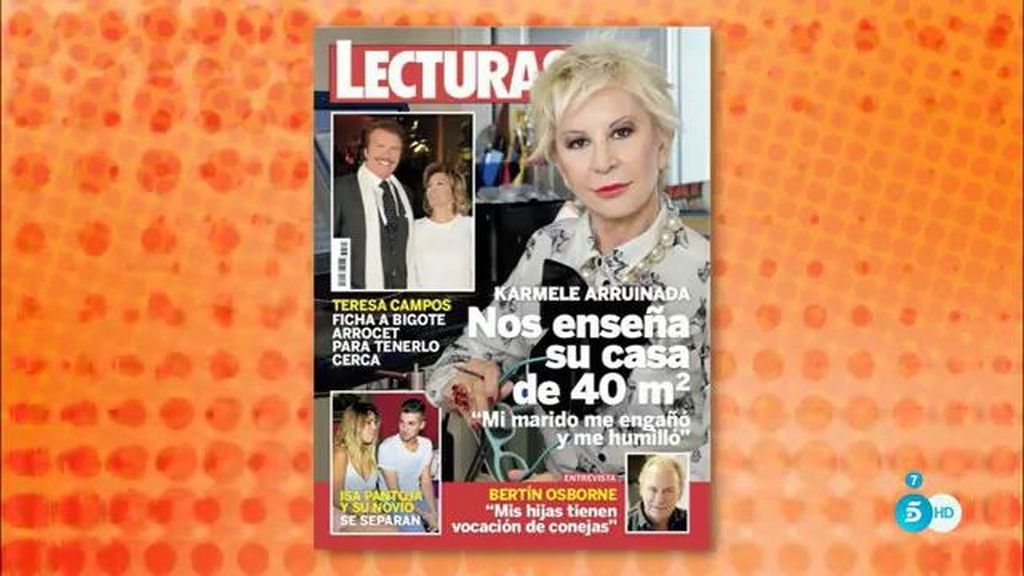 Karmele Marchante asegura estar arruinada en la revista 'Lecturas'