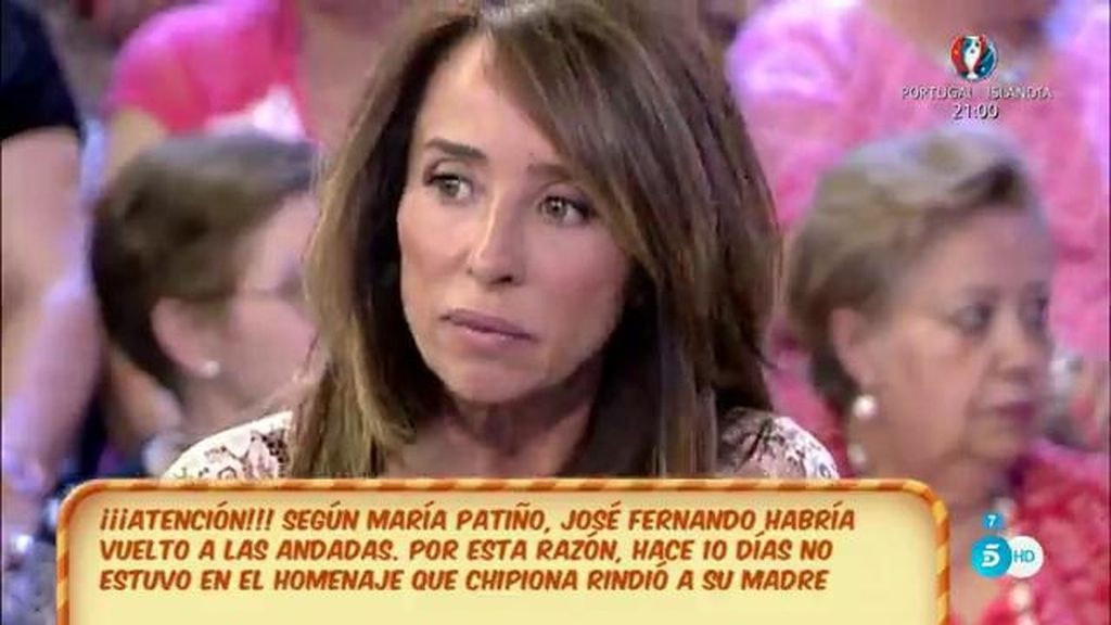 María Patiño: “José Fernando ha vuelto a las andadas, la familia está muy preocupada”