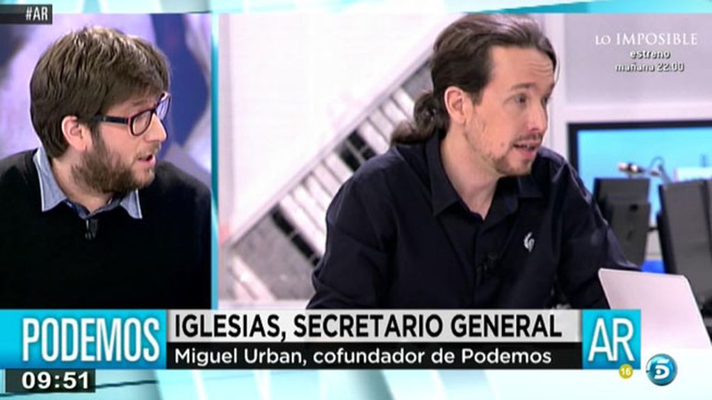 Miguel Urban, cofundador de Podemos: "Si no cumplimos el programa, se va a poder revocar al gobierno"