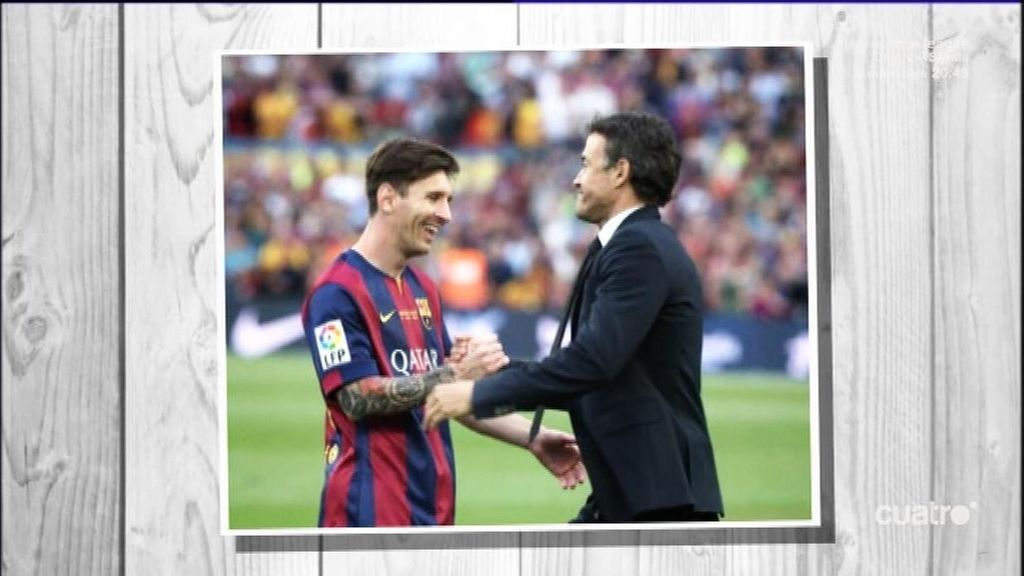 Luis Enrique y Messi firmaron la paz ante su afición en la celebración de la Liga