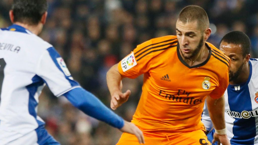 Benzema mostró su mejor versión ante el Espanyol y marcó el gol de la victoria