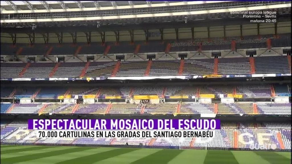Así será el espectacular mosaico en las gradas del Santiago Bernabéu