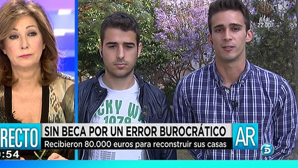 Alejandro y Mario se han quedado sin beca porque recibieron una indeminzación tras el terremoto de Lorca