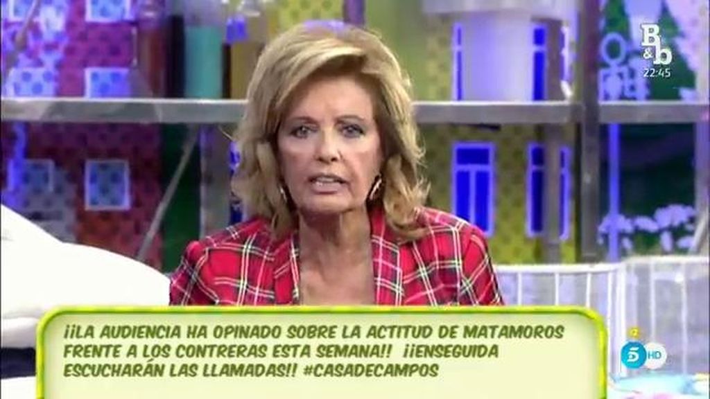 Mª Teresa Campos pregunta a la audiencia: "¿Quién le parece a usted que se enrolla más y quién está más antiguo en lo que dice?”