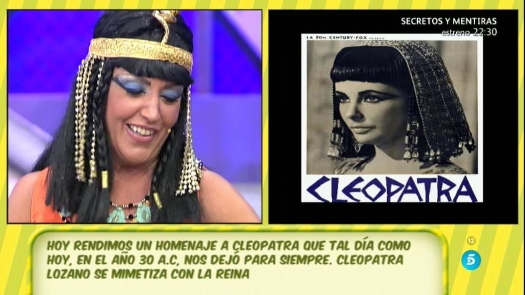 'Sálvame' rinde homenaje a Cleopatra disfrazando a Lydia Lozano de la Reina egipcia