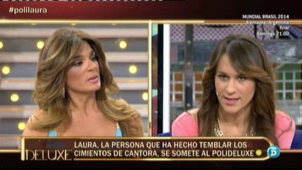 Raquel Bollo y Laura Cuevas, cara a cara en el plató de 'Sálvame Deluxe'