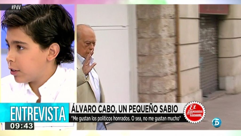 El pequeño contertulio, Álvaro Cabo, ofrece su visión sobre la actitud de Jordi Pujol