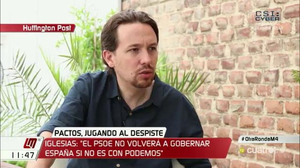 Pablo Iglesias: "El PSOE no volverá a gobernar España si no es con Podemos"