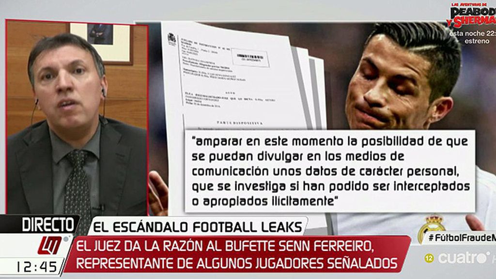 Bosch cree que la decisión del juez sobre Football Leaks tiene "lagunas" pero matiza que el caso tiene "secreto de sumario"