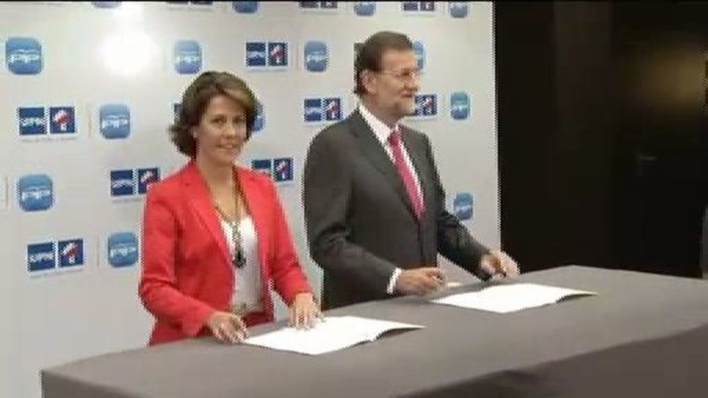 Rajoy y Barcina suscriben el acuerdo electoral entre PP y UPN