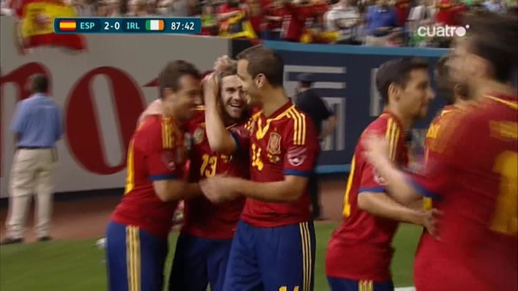 Gol: España 2-0 Irlanda (min. 88)