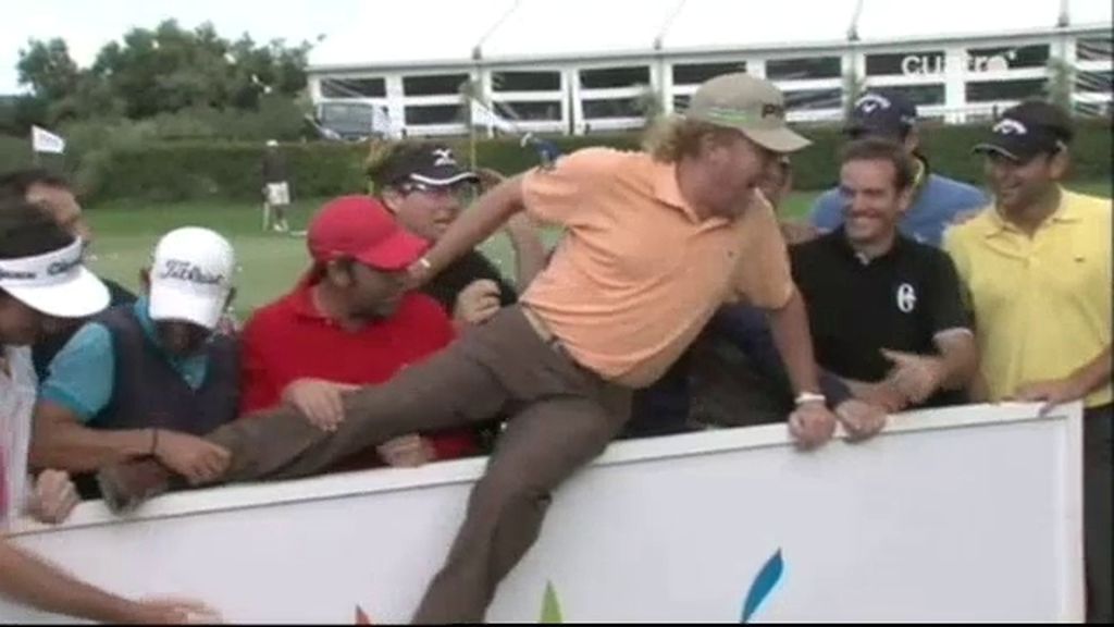 La foto oficial con los golfistas