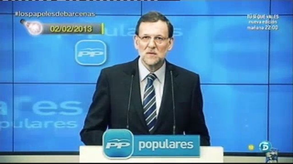 Mariano Rajoy: "Es falso. Nunca he recibido ni he repartido dinero negro"