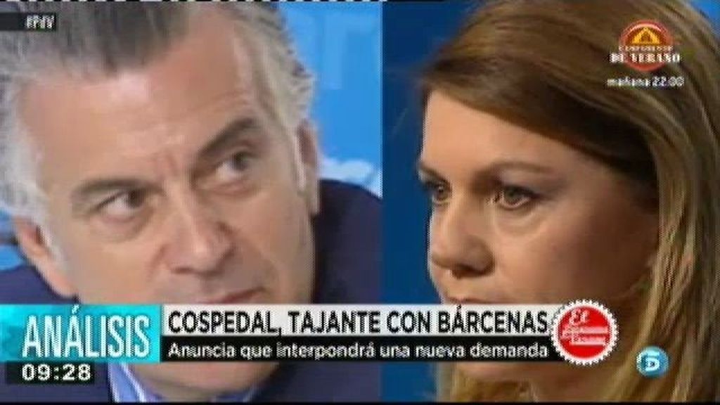 Cospedal intepondrá una nueva demanda contra Bárcenas