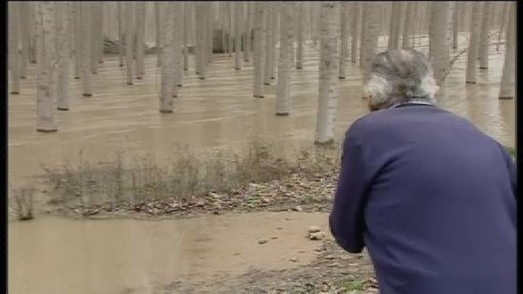 El río Ebro descontrolado en Aragón