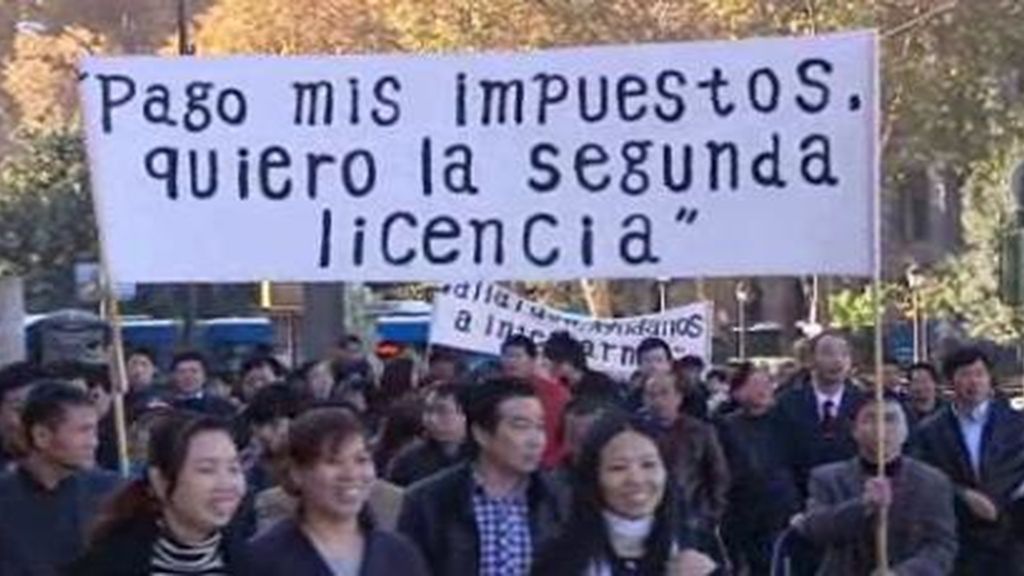 Empresarios chinos se manifiestan en Madrid