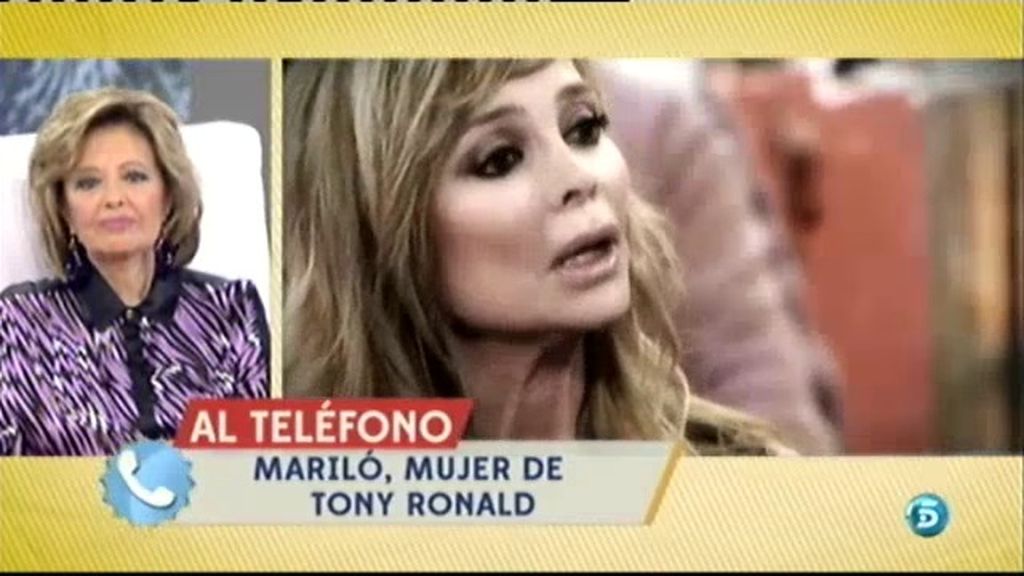 Mariló, mujer de Tony Ronald: “Me siento muy orgullosa de él”