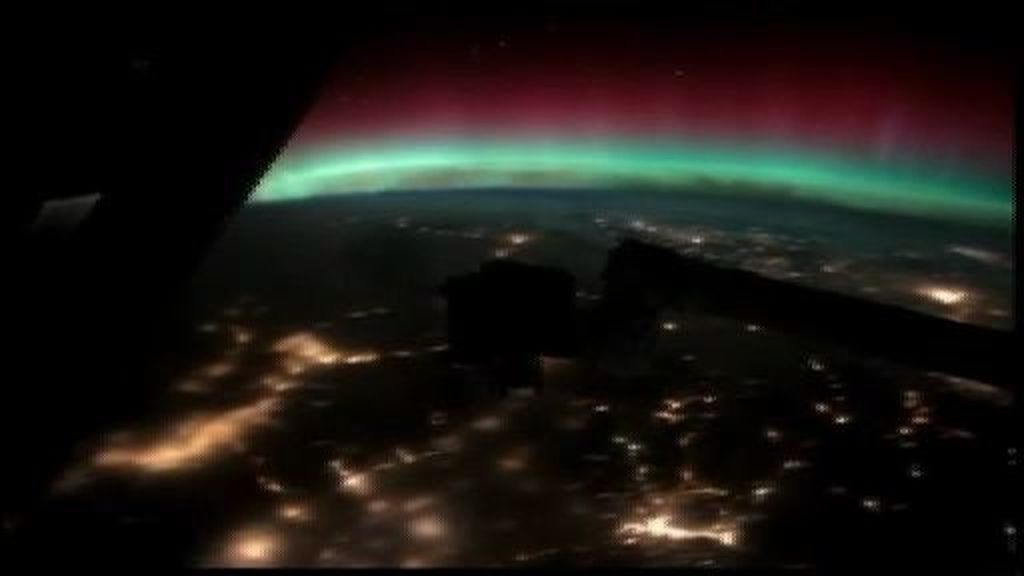 La aurora boreal, a vista de astronauta