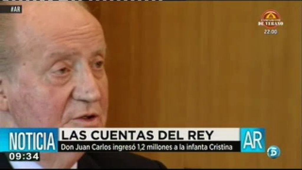 Don Juan Carlos ingresó 1,2 millones a la Infanta Cristina