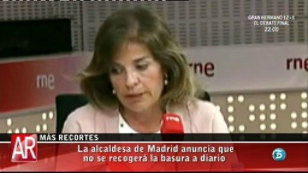Ana Botella anuncia que no se recogerá la basura a diario en Madrid