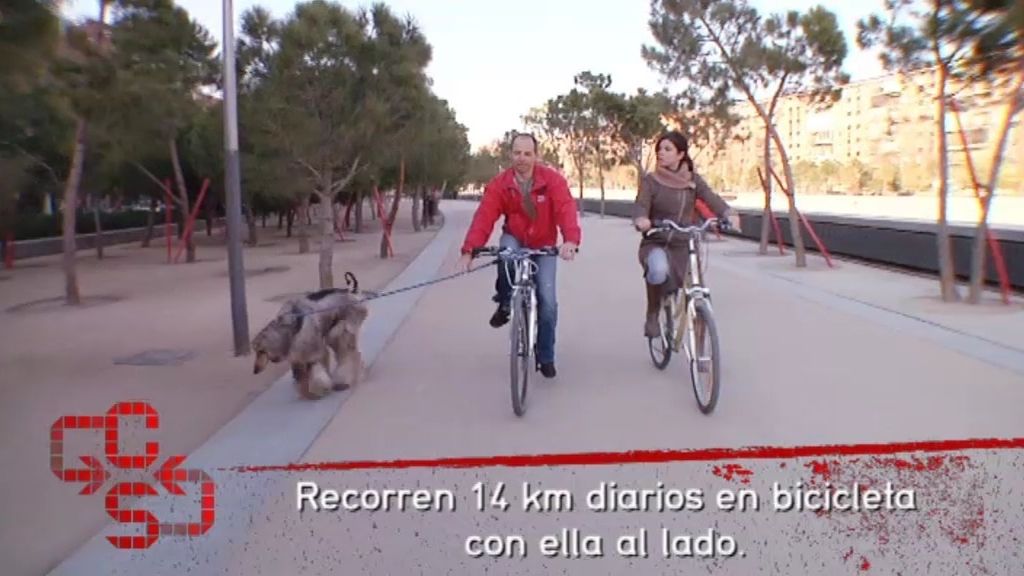 Antonio, Tuna y Samanta, de paseo en bici